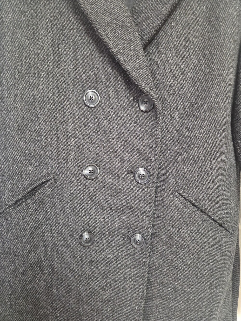 Merona Dark Charcoal Double-Breasted Peacoat Womens Size Medium - Picture 3 of 12